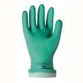 Ansell Solvex 18" 22Mil, Green, Unlined, Nitrile Rubber Glove, Sandpatch Grip, Straight Cuff, Sz 9 37-175-9